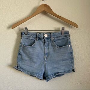 BDG Urban Outfitters Super High Rise Spade Pin Up Jean Shorts Stretchy Blue 25